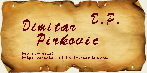 Dimitar Pirković vizit kartica